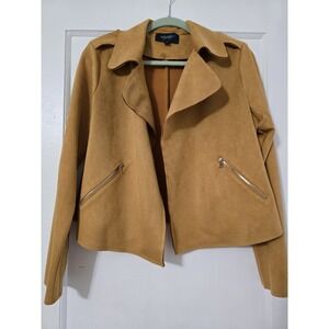 Daytrip Womens Faux Leather Tan‎ Jacket Size Medium